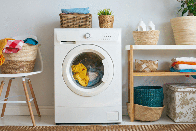 washer moves across floor